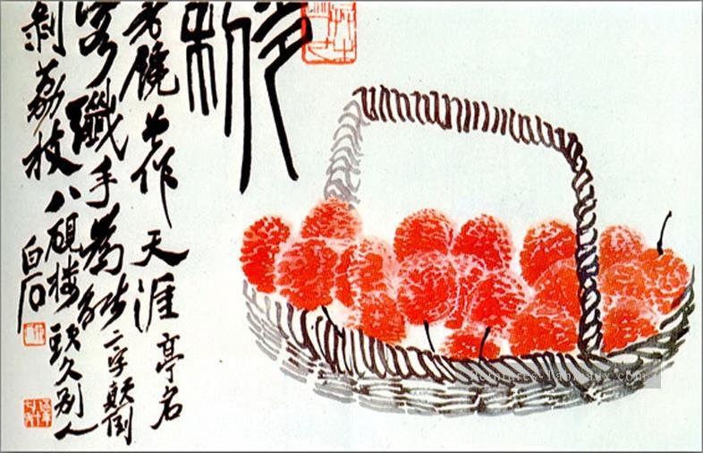 Qi Baishi litchi fruits vieux Chine encre Peintures à l'huile